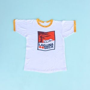 Vintage 70’s Laguna Seca Orange ringer tee